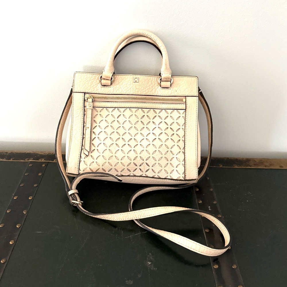 Kate Spade Perri Lane Mini Romy Satchel In Blush Beige Leather